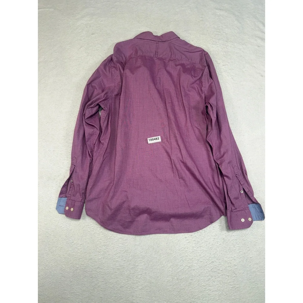 Banana Republic Mens XL Soft Wash Slim Fit Button Down Shirt Purple Long Sleeve